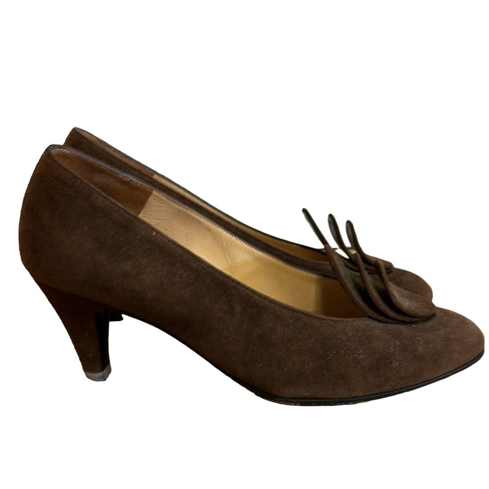 80s vintage Charles Jourdan Paris, brown suede heels, 7.5 inbox